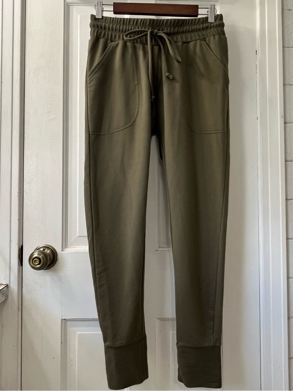 FP Movement Sunny Skinny Joggers  by Free People in Olive Green. Size Small